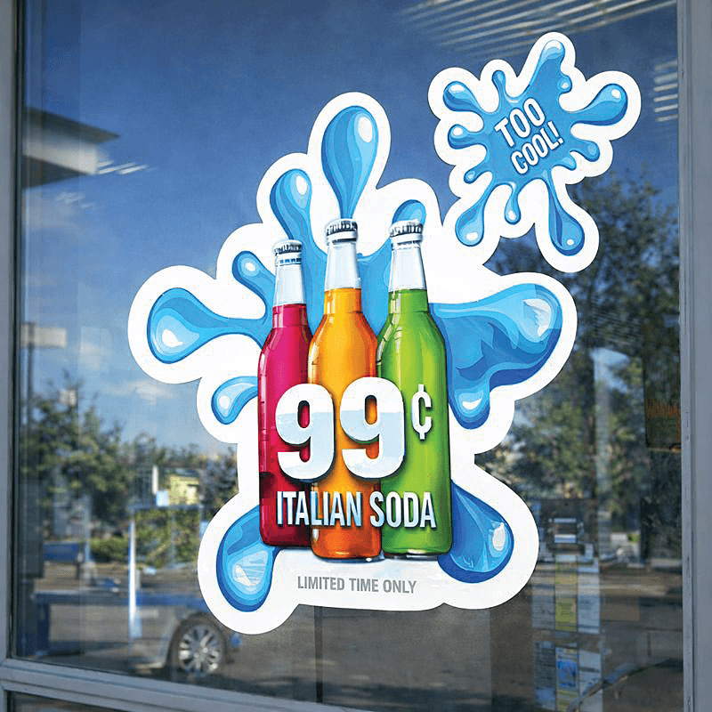 White Kiss-Cut Static Clings | Custom Window Cling Stickers